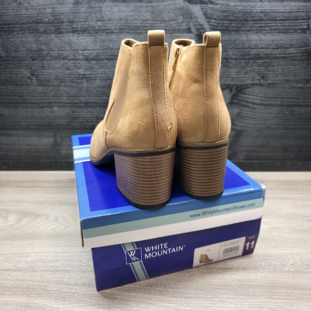 White Mountain‎ Women's Shoes 11 Ankle Boot Faux Suede Tan Size 11 - Picture 3 of 14